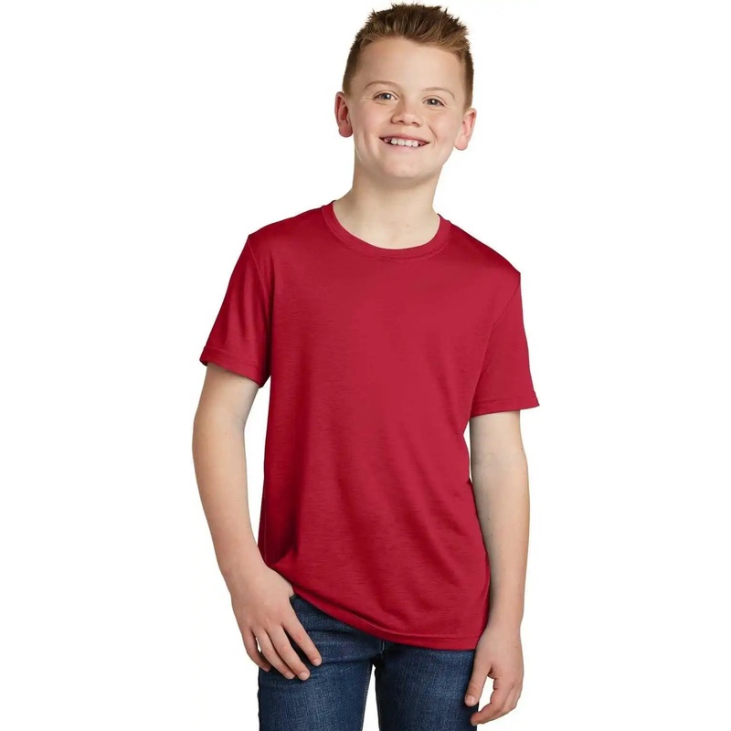 Sport-Tek YST450 Youth PosiCharge Competitor Cotton Touch Tee – Deep Red