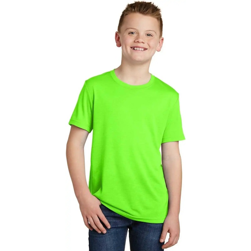 Sport-Tek YST450 Youth PosiCharge Competitor Cotton Touch Tee – Neon Green