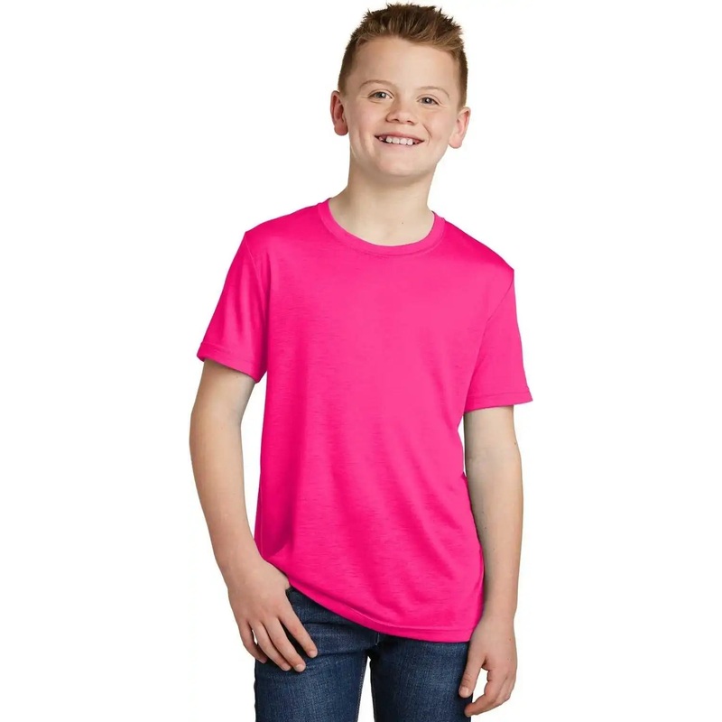 Sport-Tek YST450 Youth PosiCharge Competitor Cotton Touch Tee – Neon Pink