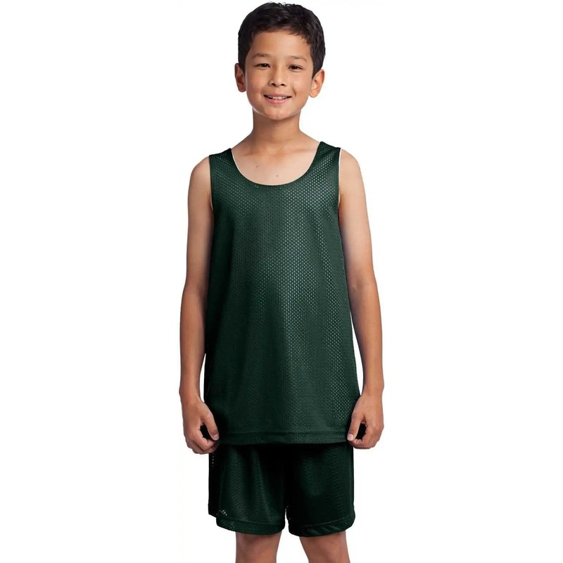 Sport-Tek YST500 Youth PosiCharge Classic Mesh Reversible Tank – Forest Green