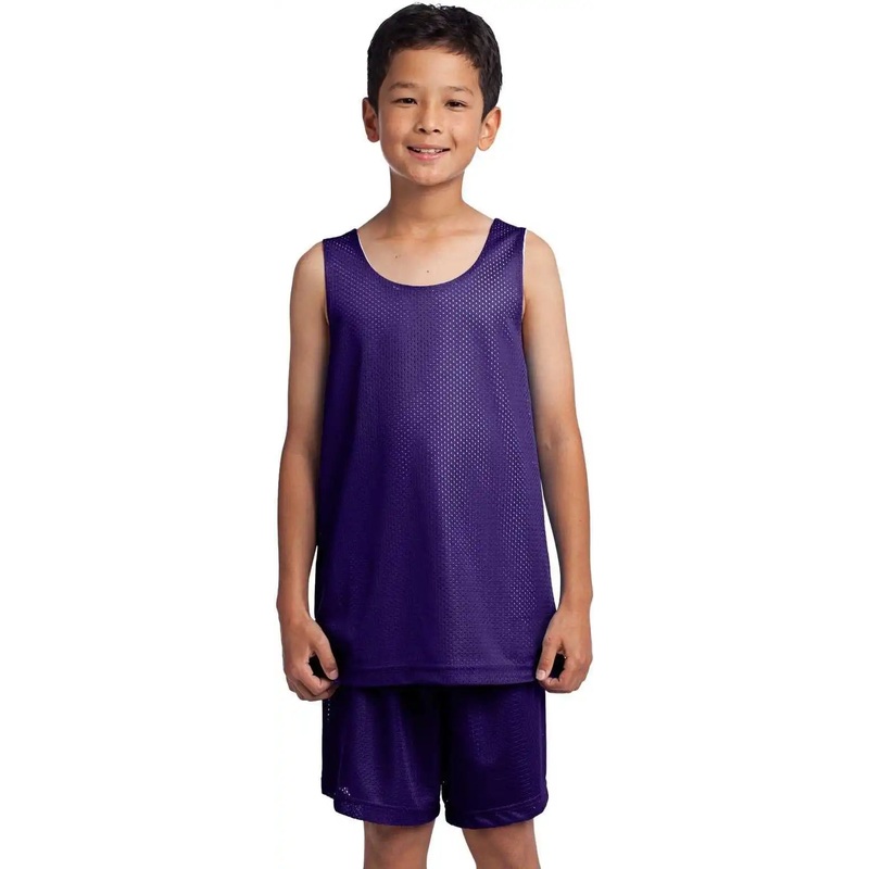 Sport-Tek YST500 Youth PosiCharge Classic Mesh Reversible Tank – Purple
