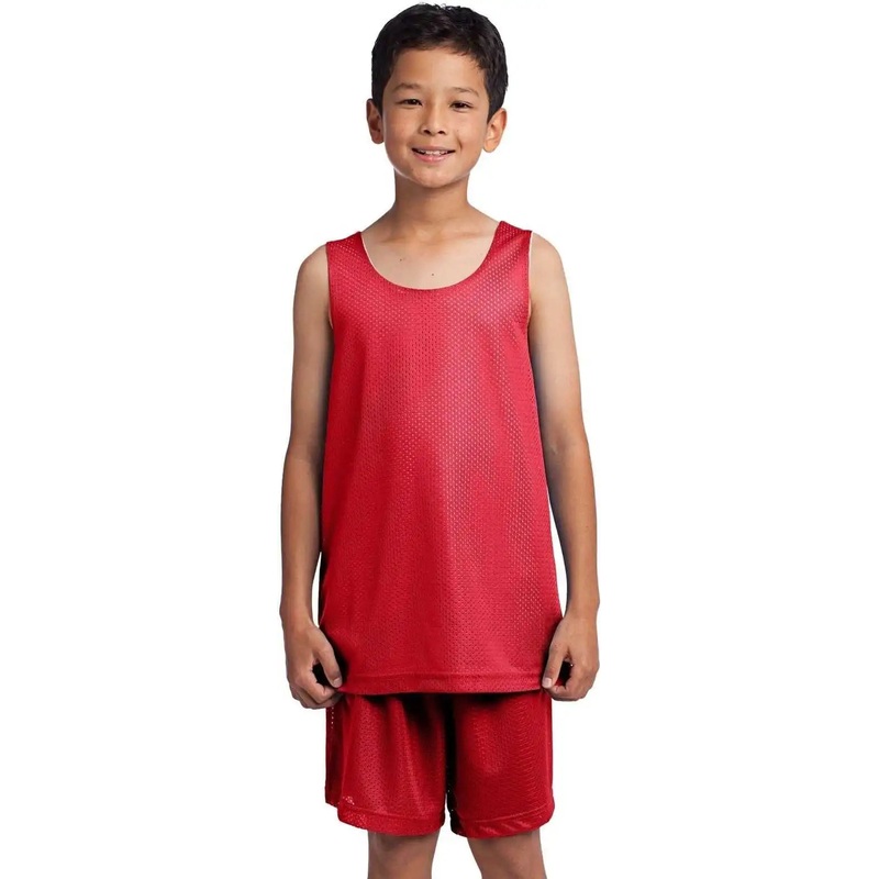 Sport-Tek YST500 Youth PosiCharge Classic Mesh Reversible Tank – True Red