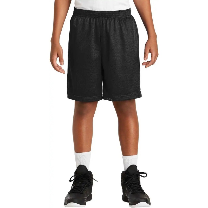 Sport-Tek YST510 Youth PosiCharge Classic Mesh Short – Black