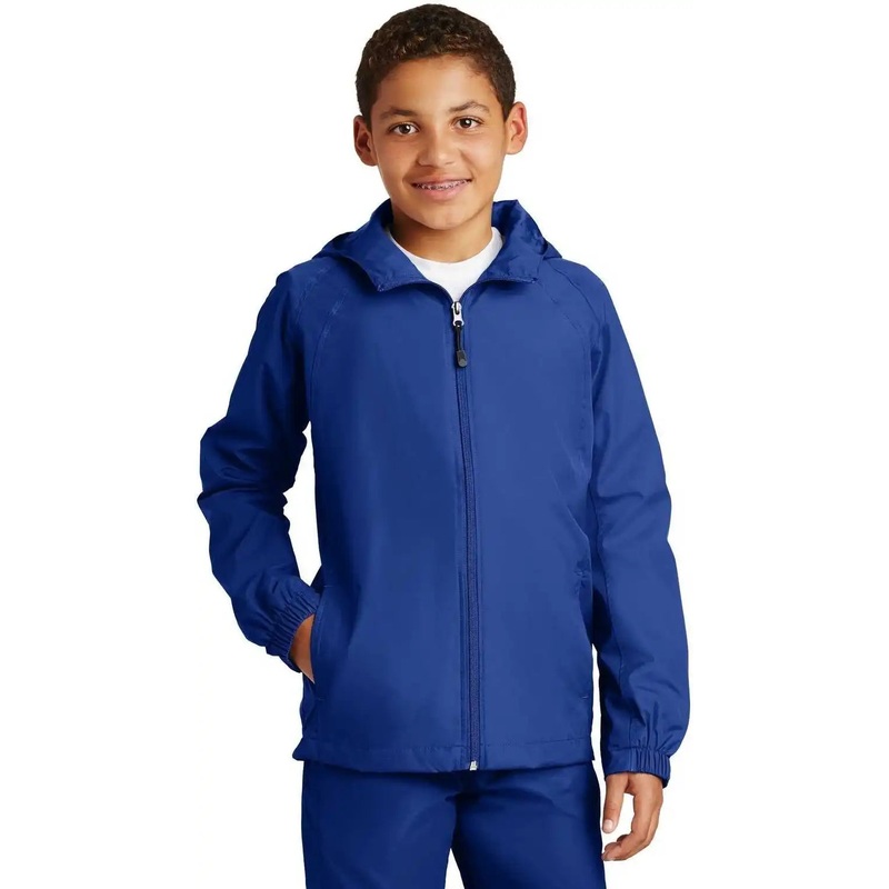 Sport-Tek YST73 Youth Hooded Raglan Jacket – True Royal