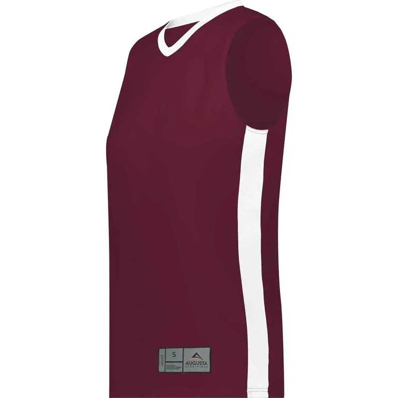 Augusta 6888 Ladies Match-Up Basketball Jersey – Maroon White