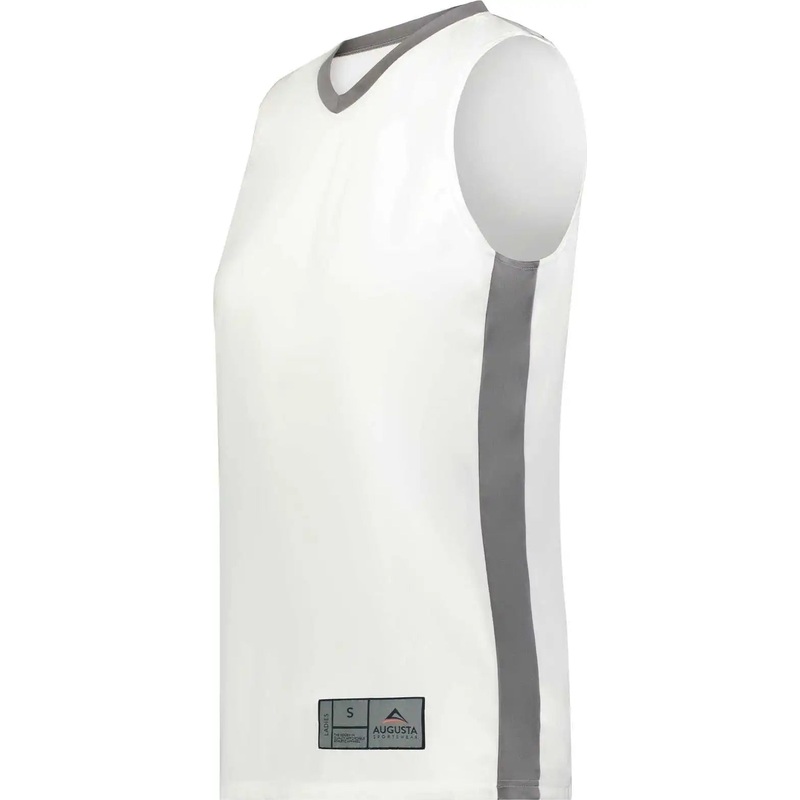 Augusta 6888 Ladies Match-Up Basketball Jersey – White Graphite