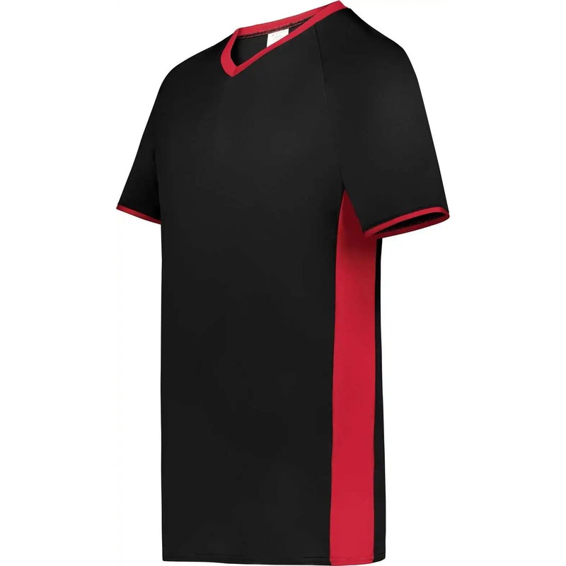 Augusta 6908 Youth Cutter+ V-Neck Jersey – Black Scarlet