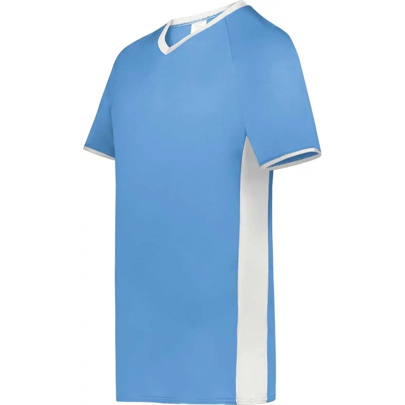 Augusta 6908 Youth Cutter+ V-Neck Jersey – Columbia Blue White