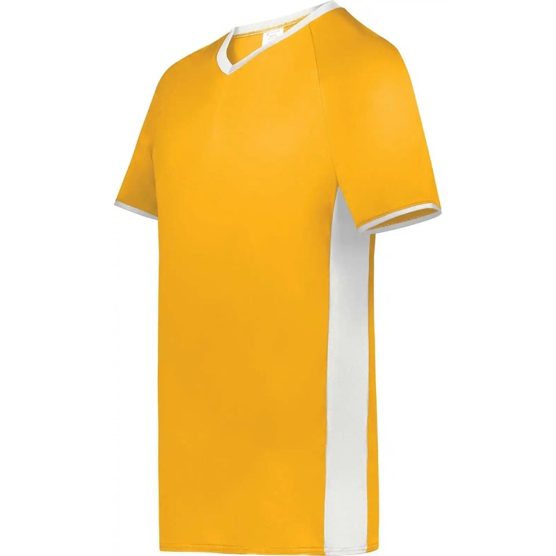 Augusta 6908 Youth Cutter+ V-Neck Jersey – Gold White
