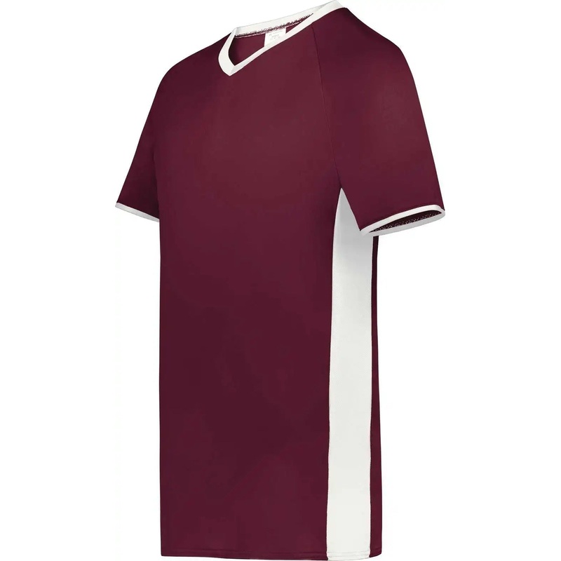 Augusta 6908 Youth Cutter+ V-Neck Jersey – Maroon White