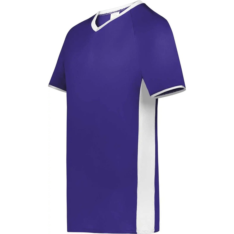 Augusta 6908 Youth Cutter+ V-Neck Jersey – Purple White