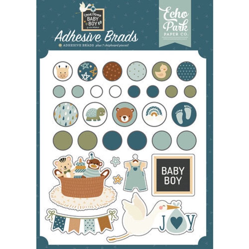 Echo Park – Special Delivery Baby Boy – Adhesive Brads *LAST CHANCE*