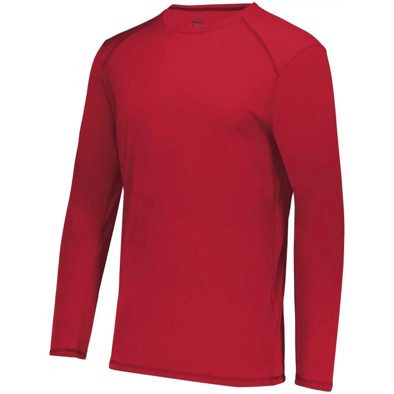 Augusta 6845 Super Soft-Spun Poly Long Sleeve Tee – Scarlet