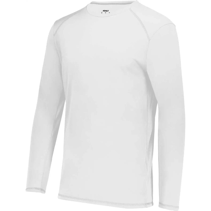 Augusta 6845 Super Soft-Spun Poly Long Sleeve Tee – White
