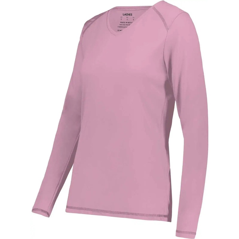 Augusta 6847 Ladies Super Soft-Spun Poly Long Sleeve Tee – Dusty Rose