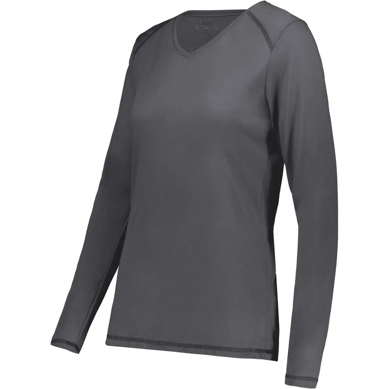 Augusta 6847 Ladies Super Soft-Spun Poly Long Sleeve Tee – Iron