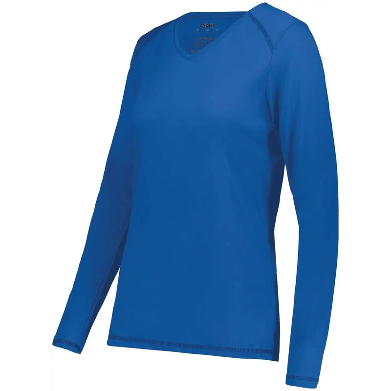 Augusta 6847 Ladies Super Soft-Spun Poly Long Sleeve Tee – Royal