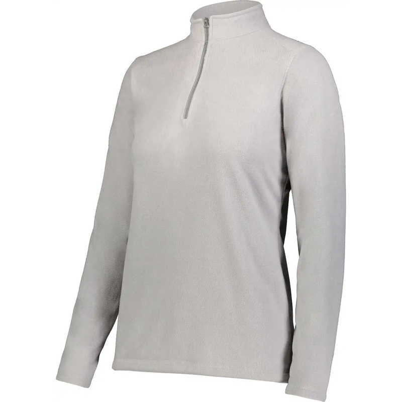 Augusta 6864 Ladies Micro-Lite Fleece 1/4 Zip Pullover – Athletic Gray