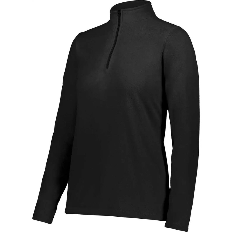 Augusta 6864 Ladies Micro-Lite Fleece 1/4 Zip Pullover – Black