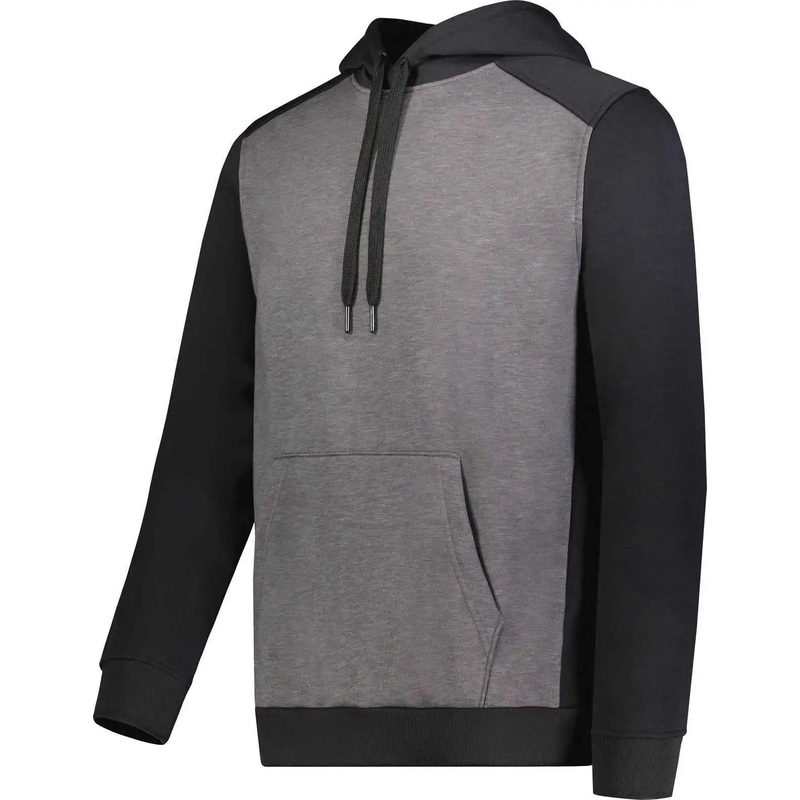 Augusta 6865 Three-Season Fleece Pullover Hoodie – Carbon Heather Black