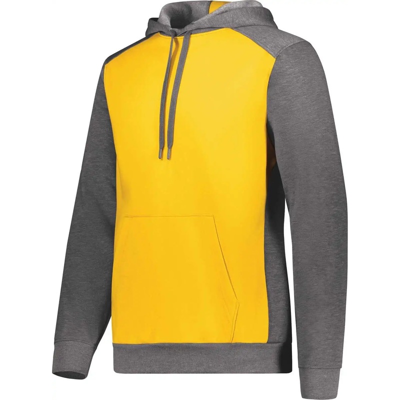 Augusta 6865 Three-Season Fleece Pullover Hoodie – Gold Carbon Heather