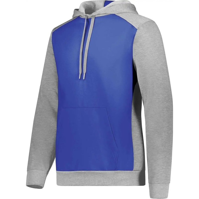Augusta 6865 Three-Season Fleece Pullover Hoodie – Royal Gray Heather