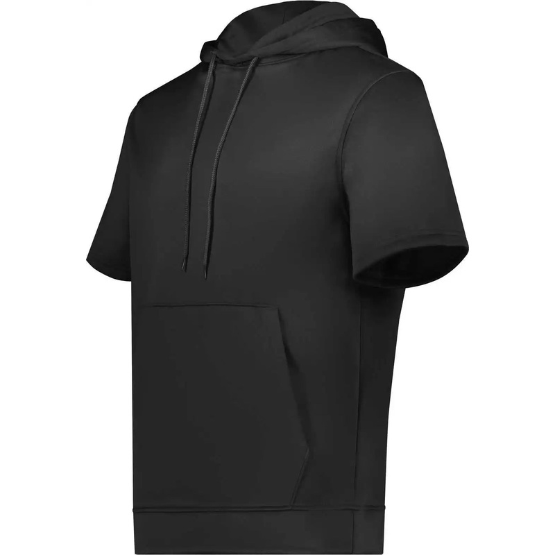 Augusta 6871 Wicking Fleece Short Sleeve Hoodie – Black