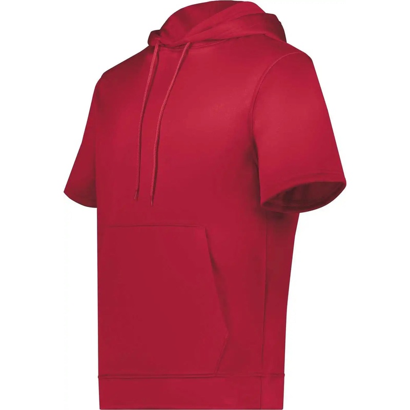 Augusta 6871 Wicking Fleece Short Sleeve Hoodie – Scarlet