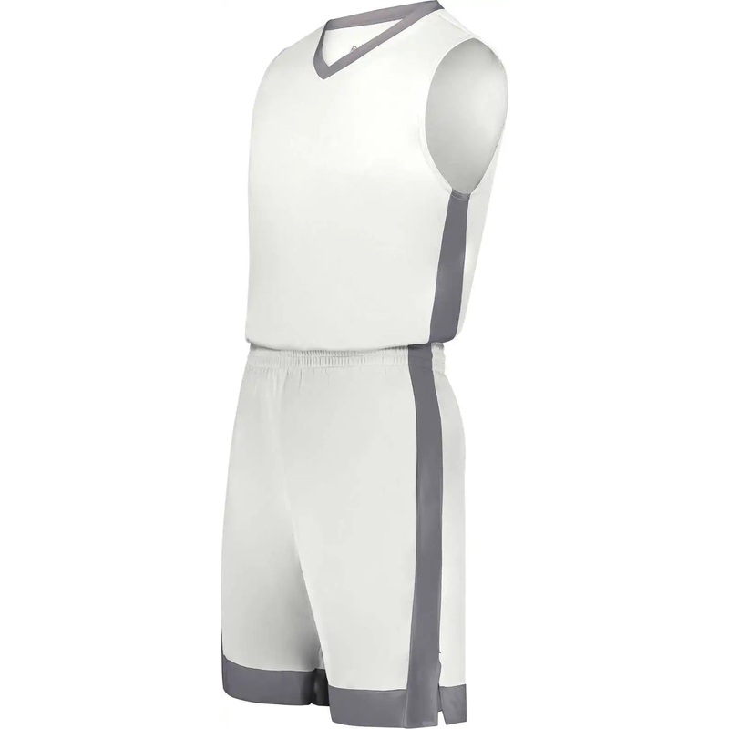 Augusta 6889 Match-Up Basketball Shorts – White Graphite