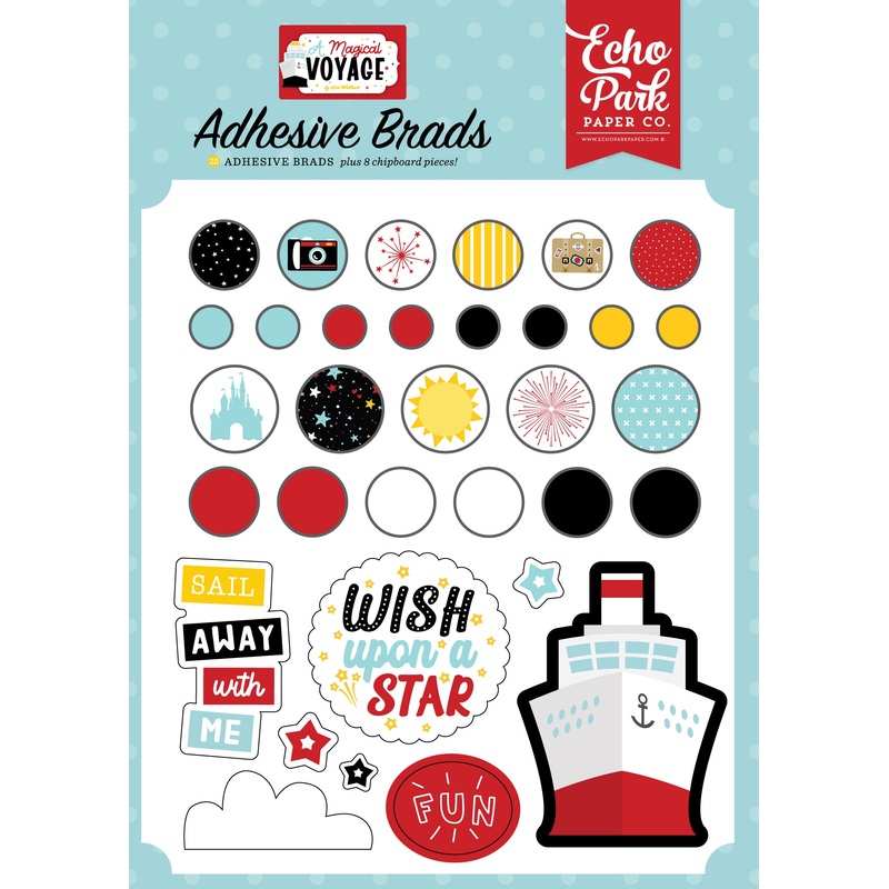 Echo Park – A Magical Voyage – Adhesive Brads *LAST CHANCE*
