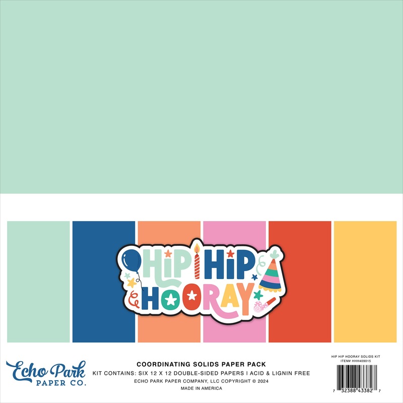 Echo Park – Hip Hip Hooray Collection – 12 x 12 Paper Pack – Solids *LAST CHANCE*