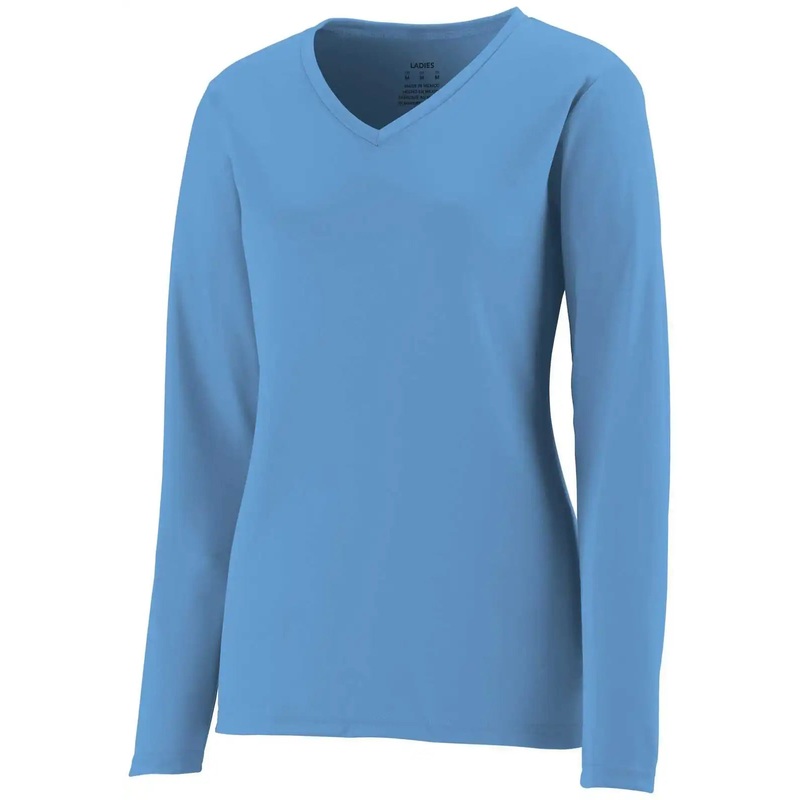 Augusta 1788 Ladies NexGen Wicking Long Sleeve Tee – Columbia Blue