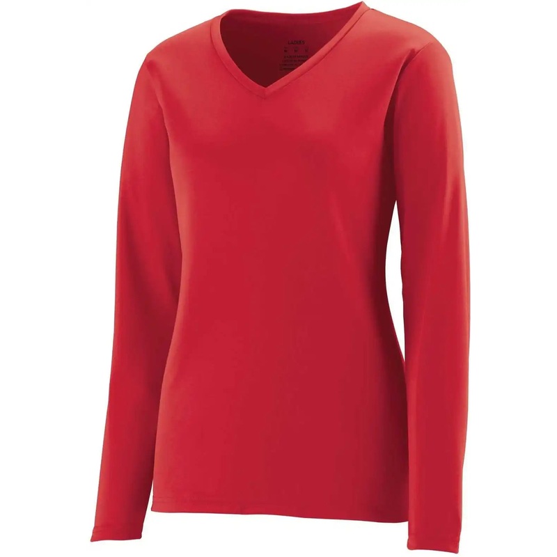 Augusta 1788 Ladies NexGen Wicking Long Sleeve Tee – Scarlet