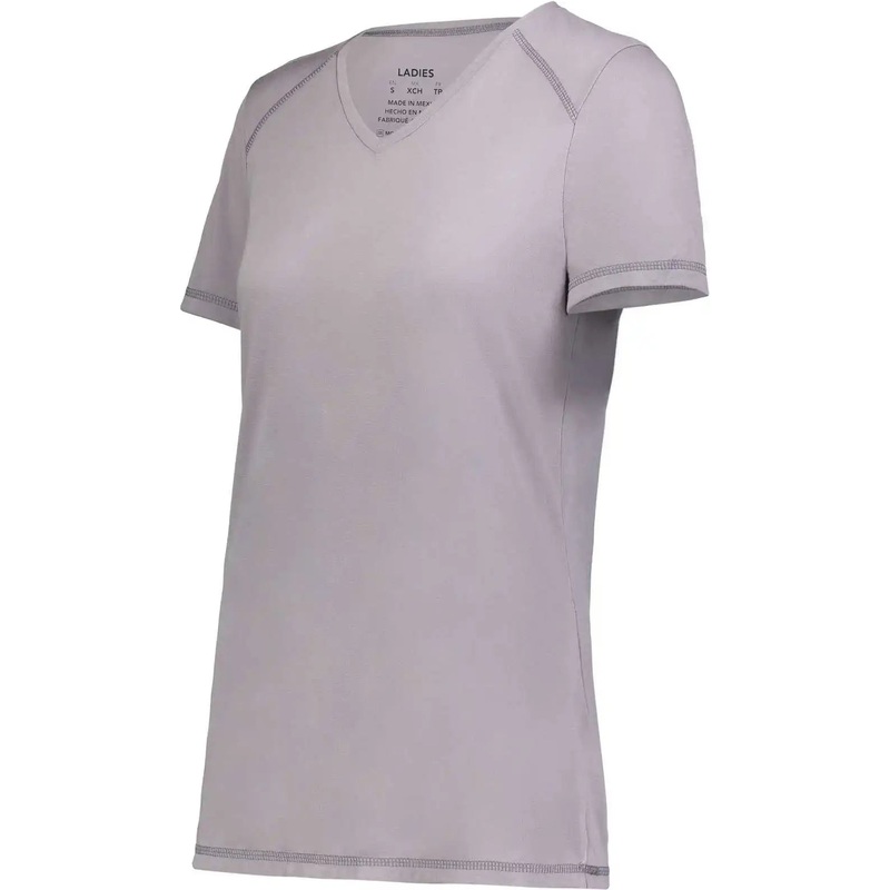 Augusta 6844 Ladies Super Soft-Spun Poly Tee – Athletic Grey