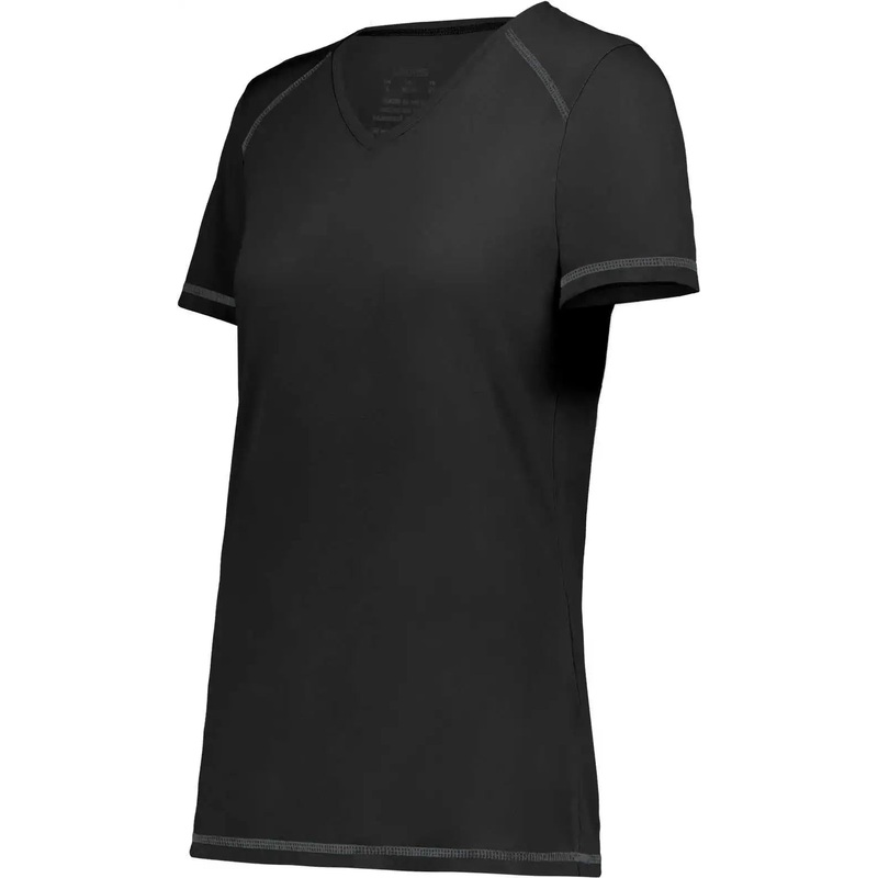 Augusta 6844 Ladies Super Soft-Spun Poly Tee – Black