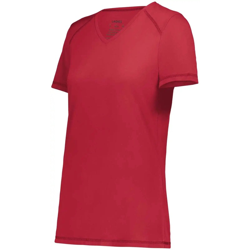 Augusta 6844 Ladies Super Soft-Spun Poly Tee – Scarlet
