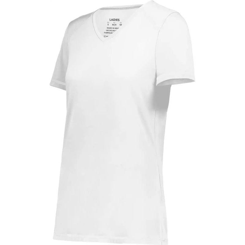 Augusta 6844 Ladies Super Soft-Spun Poly Tee – White