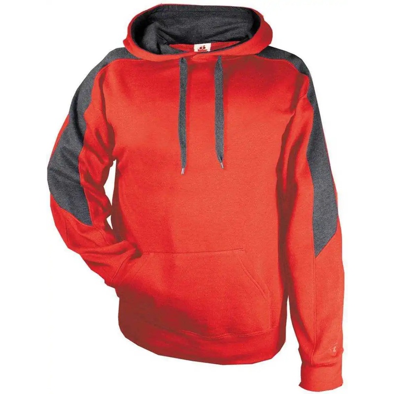 Badger Sport 1265 Saber Hoodie – Red Charcoal