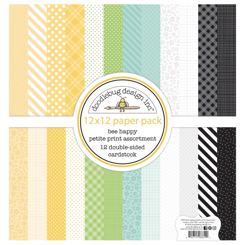Doodlebug Design – Bee Happy Collection – bee happy petite prints assortment pack