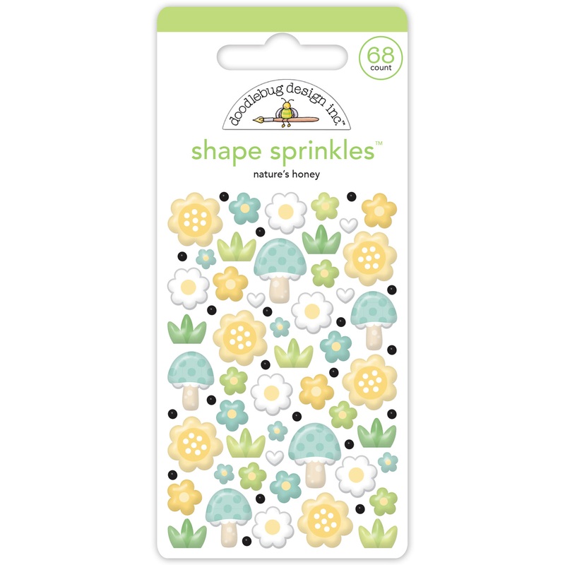 Doodlebug Design – Bee Happy Collection – nature’s honey shape sprinkles