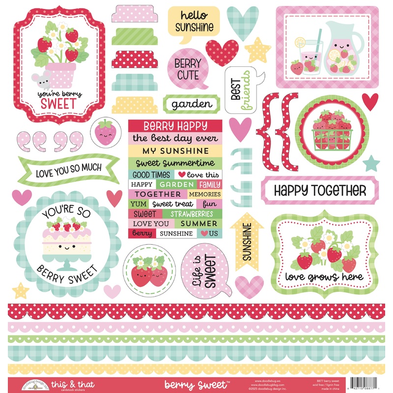 Doodlebug Design – Berry Sweet Collection – this & that stickers