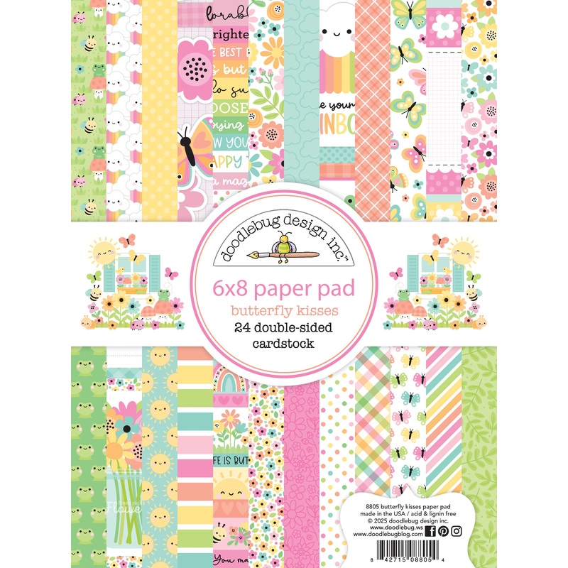 Doodlebug Design – Butterfly Kisses Collection – 6×8 paper pad