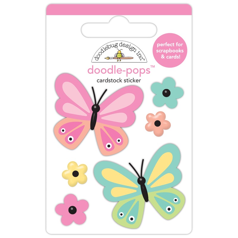 Doodlebug Design – Butterfly Kisses Collection – butterfly kisses doodle-pops