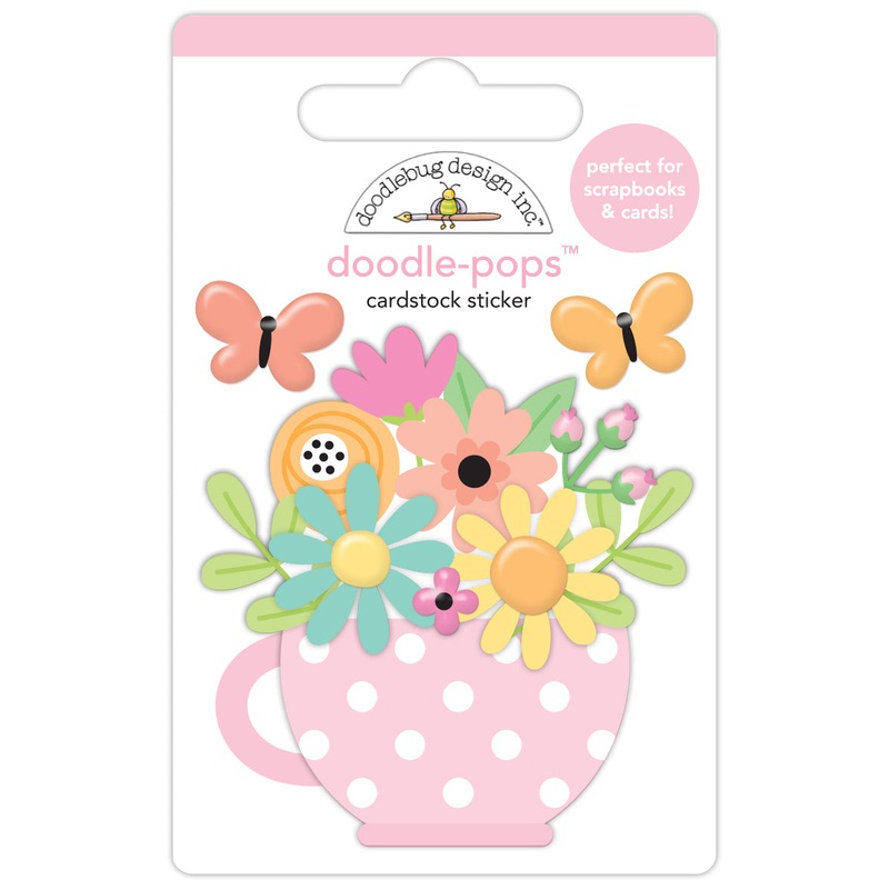 Doodlebug Design – Butterfly Kisses Collection – cup of cheer doodle-pops