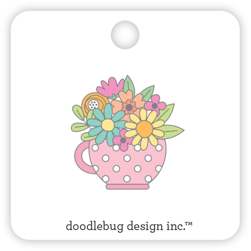 Doodlebug Design – Butterfly Kisses Collection – cup of kindness collectible pin