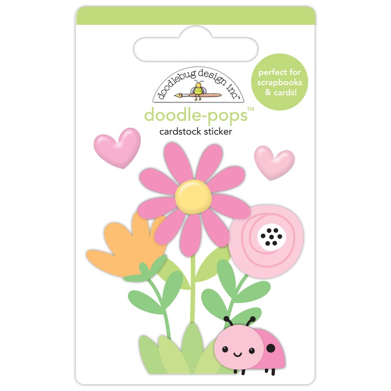 Doodlebug Design – Butterfly Kisses Collection – ladybug garden doodle-pops