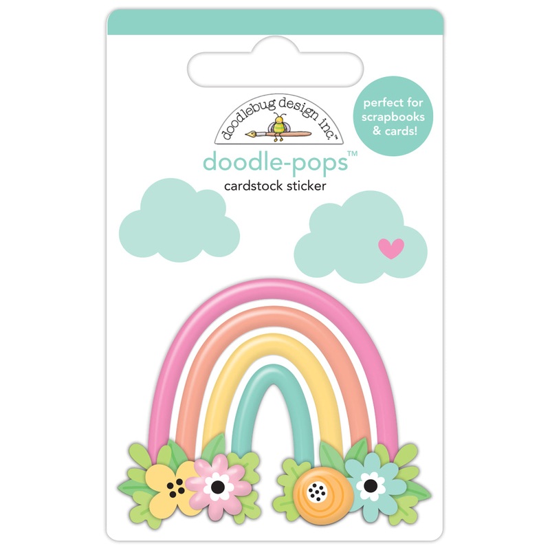 Doodlebug Design – Butterfly Kisses Collection – rainbow garden doodle-pops