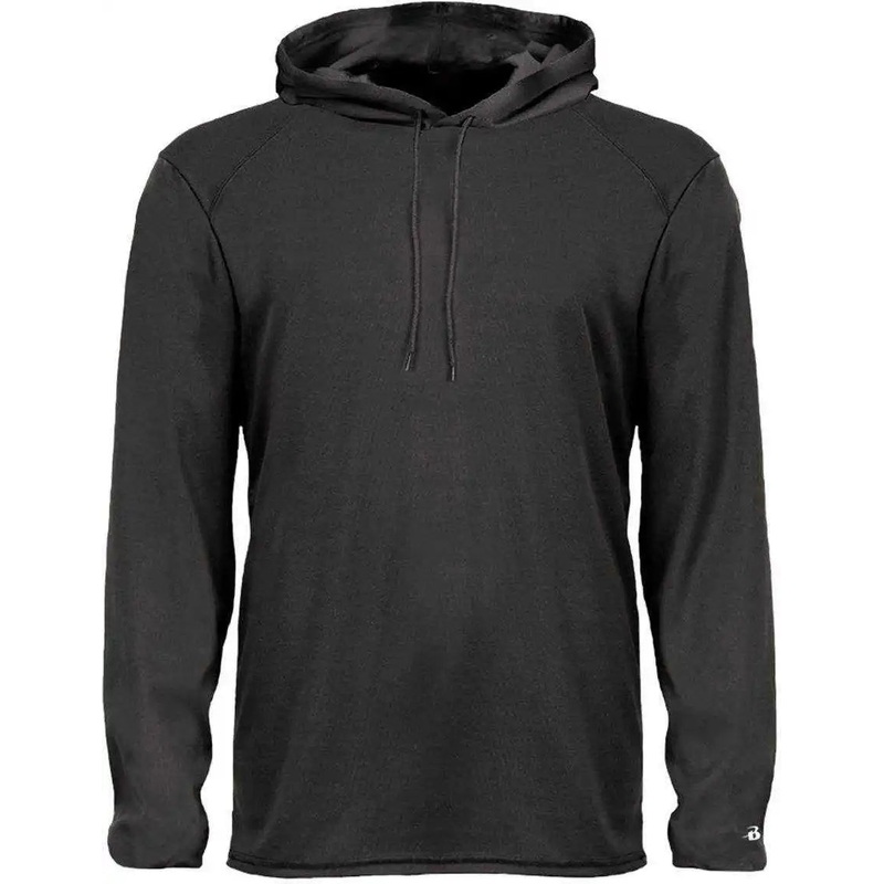 Badger Sport 4105 B-Core Long Sleeve Hoodie Tee – Black