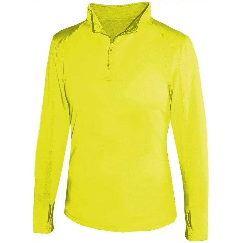Badger Sport 4286 1/4 Zip Ladies Lightweight Pullover – Safety Yellow Green