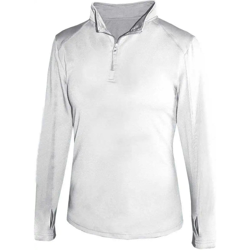 Badger Sport 4286 1/4 Zip Ladies Lightweight Pullover – White